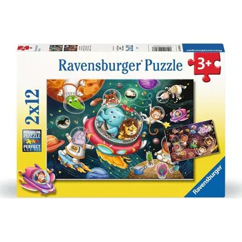 Puzzle RAVENSBURGER Puzzle Zvířátka ve vesmíru 2x12 dílků
