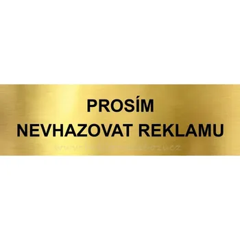 Domovní cedule Rytá cedulka na schránku 10 x 3 cm zlatá