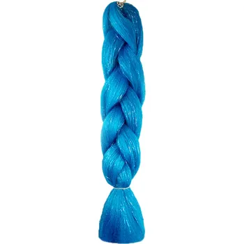 Příčesek Kanekalon - barevné copy modrá - třpytivé K2