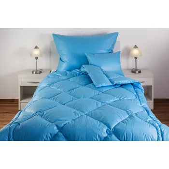přikrývka JAN Peří Deka (přikrývka) prošívaná péřová - 5/95 husí drané peří - modrá 140x210 cm