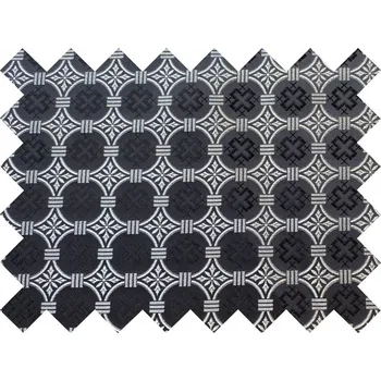 HEDVA ČESKÝ BROKÁT Vzorek brokátu 5x10cm 51056 JERUZALÉMSKÝ KŘÍŽ černá | 19