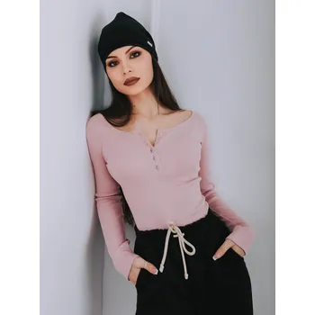 Dámské tričko Dámské triko VSB obtažený vroubkovaný design pudrově růžová, VELIKOST 2XL/3XL