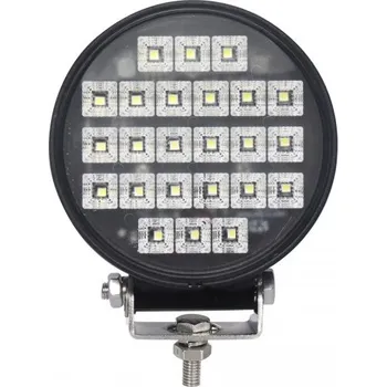 Přídavný světlomet LED pracovní světlo s vypínačem, kulaté, 24W, 3600LM, 24xLED, 12/24V [L0157]