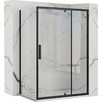 Rea REA/S - SPRCHOVÝ KOUT RAPID SWING dveře 120 / stěna 80 - černé KPL-009934