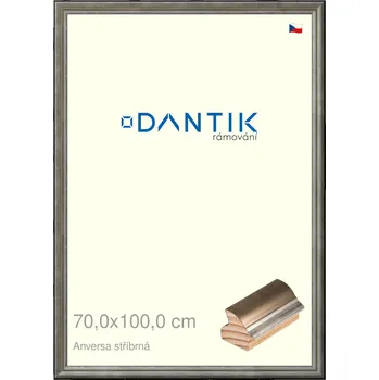 Rám na obraz DANTIK rámeček 70x100 | ANIVERSA stříbrná (Plexi Čiré) (Vyrobeno s láskou u nás v DANTIKU)