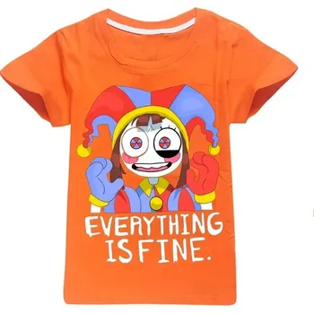 The Amazing Digital Circus TRIČKO s potiskem na motivy populárního seriálu "The Amazing Digital Circus" - různé barvy Barva: Oranžová, Velikost: 160 CM