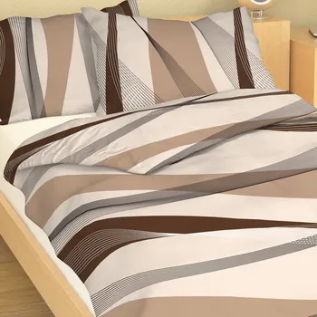 Povlečení Ložní povlečení bavlněný satén vlny hnědo-béžové - 40x40 cm