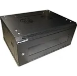 XtendLan 19" nástěnný rozvaděč 4U 600x450, nosnost 60 kg, skleněné kouřové dveře, svařovaný, černý WS-4U-64B-BLACK