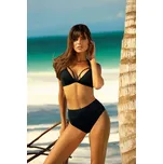 Černé dámské bikiny s vysokým pasem a řasením L1221/4 Velikost: 38
