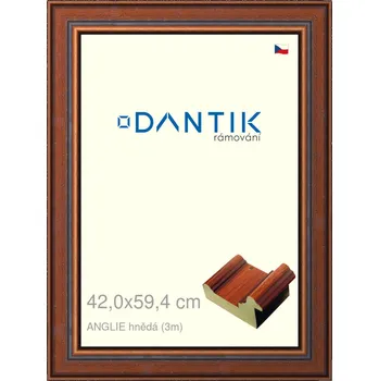 Rám na obraz DANTIK rámeček 42x59,4 | ANGLIE hnědá (Plexi Čiré) (Vyrobeno s láskou u nás v DANTIKU)
