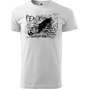 Pánské tričko STRIKER Tričko PEACE Barva: Bílá, Velikost: M
