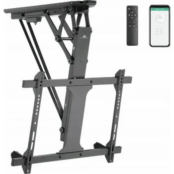 Televizní držák Elektrický stropní držák Maclean pro TV, TUYA podpora, max. VESA 600x400, pro šikmé stěny, dálkové ovládání, 32"-70", 35 kg, MC-880T