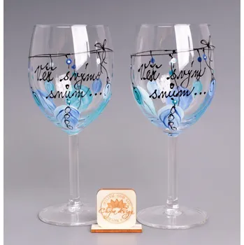 Sklenice Sada vínovek - věř svým snům, modrá