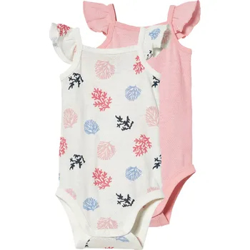 Kojenecký body lupilu® Dívčí body s BIO bavlnou, 2 kusy (růžová/bílá, 50/56)