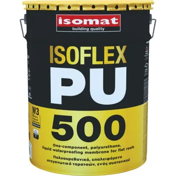 ISOMAT ISOFLEX-PU 500 Jednosložková polyuretanová tekutá hydroizolační membrána pro ploché střechy, šedá, 6 kg - 403637