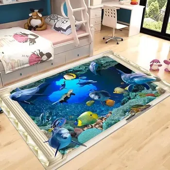 Koberec Dětský koberec s delfíny do koupelny - 9,40 x 60 cm 16 x 24 palců