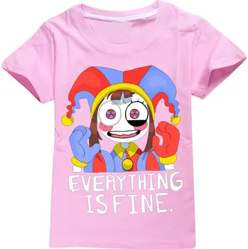 Dívčí tričko The Amazing Digital Circus TRIČKO s potiskem na motivy populárního seriálu "The Amazing Digital Circus" - různé barvy Barva: Růžová, Velikost: 100 cm