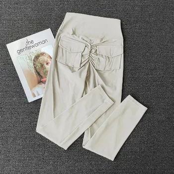 Dámské legíny Dámské legíny s vázáním na zadku Velikost: L, Barva (Varianta): Lvory