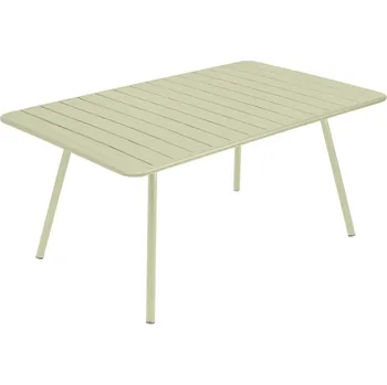 Zahradní stůl Světle zelený kovový stůl Fermob Luxembourg 165 x 100 cm