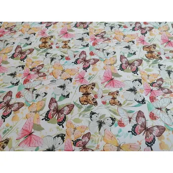 BYTEMA Bavlněný satén MOTÝLCI digital šíře 140 cm
