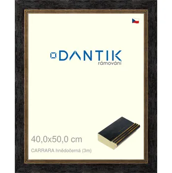 Rám na obraz DANTIK rámeček 40x50 | CARRARA hnědočerná (Plexi Čiré) (Vyrobeno s láskou u nás v DANTIKU)