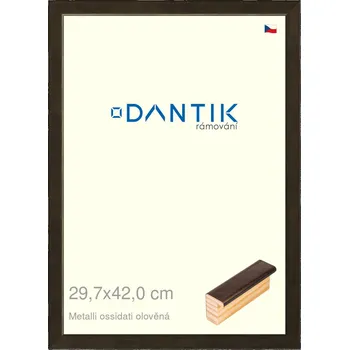 Rám na obraz DANTIK rámeček 29,7x42 | Metalli oidati olověná (Plexi Čiré) (Vyrobeno s láskou u nás v DANTIKU)