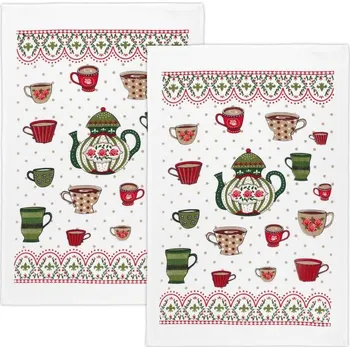 Utěrka Kuchyňské utěrky - sada 2 kusů Červená,Zelená BX8058 - 40x60 cm