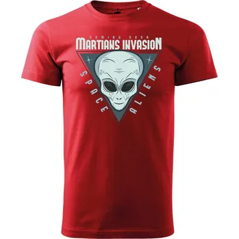 Pánské tričko STRIKER Tričko Martians invasion Barva: Červená, Velikost: XXL