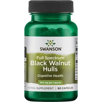 Přírodní produkt Swanson Full Spectrum Black Walnut Hulls 500 mg 60 cps.