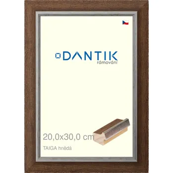 Rám na obraz DANTIK rámeček 20x30 | TAIGA hnědá (Sklo Čiré) (Vyrobeno s láskou u nás v DANTIKU)