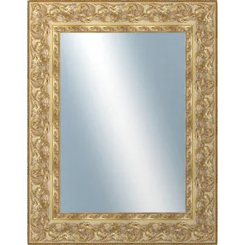 Zrcadlo DANTIK - Zarámované zrcadlo - rozměr s rámem cca 70x90 cm z lišty KŘÍDLO zdobné zlaté (2890)