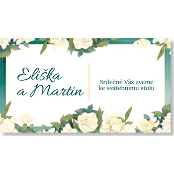 Pozvánka Personal Kartička ke stolu - Smaragd Zvolte množství: od 31 ks do 60 ks