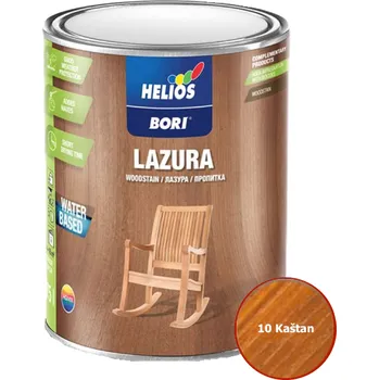 barva a nátěr na dřevo Helios Bori Vodouředitelná Lazura Barva: 10 Kaštan, Objem: 0,75l