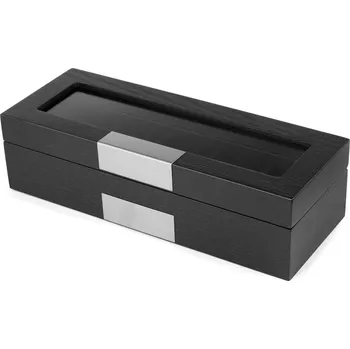 Box na hodinky Box na hodinky v černé a stříbrné barvě - Trendhim