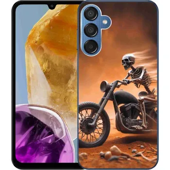 Pouzdro na mobilní telefon Gelový kryt mmCase na Samsung Galaxy M15 5G - kostra na motorce