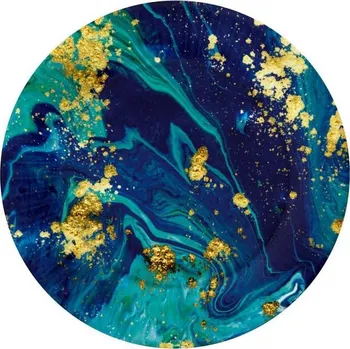 Papírové talířky - Modrý mramor, 6 kusů