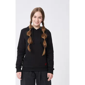 Dámská mikina Dívčí mikina s kapucí W - černá 146