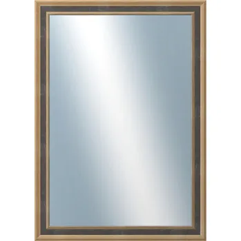 Zrcadlo DANTIK - Zarámované zrcadlo - rozměr s rámem cca 50x70 cm z lišty TOOTH malá zlato černá (3163)