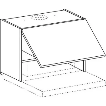 Kuchyňská skříňka EBS Skříňka horní výklopná pro výsuvnou digestoř, 60 cm, dub halifax tabák EH60DG414H-HKP-new