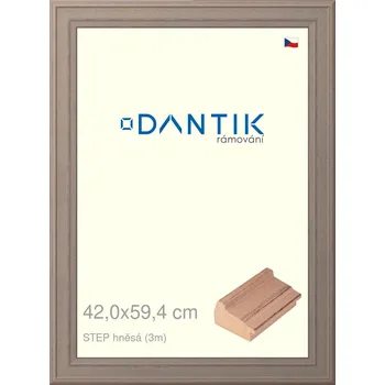 Rám na obraz DANTIK rámeček 42x59,4 | STEP hnědá (Plexi Čiré) (Vyrobeno s láskou u nás v DANTIKU)