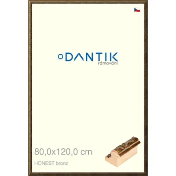 Rám na obraz DANTIK rámeček 80x120 | HONEST malá vysoká bronz (Plexi Čiré) (Vyrobeno s láskou u nás v DANTIKU)