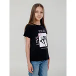 Dívčí tričko Let's Move - černá 146