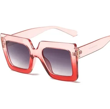 Dámské sluneční brýle módní vintage značka - Růžově červená