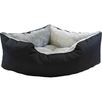 Pelíšek pro psa Samohýl Exclusive Pelech rohový s okrajem BUFFY černá/šedá 80x80cm