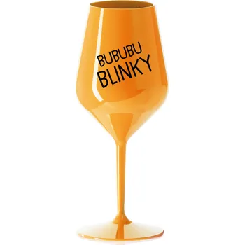 Sklenice BUBUBUBLINKY - oranžová nerozbitná sklenice na víno 470 ml