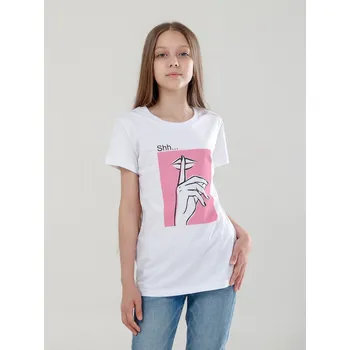 Dívčí tričko Dívčí tričko Shhh - bílá 158