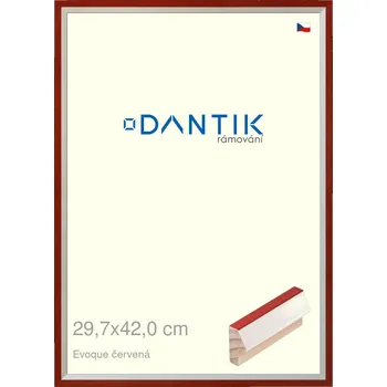 Rám na obraz DANTIK rámeček 29,7x42 | EVOQUE červená (Plexi Čiré) (Vyrobeno s láskou u nás v DANTIKU)