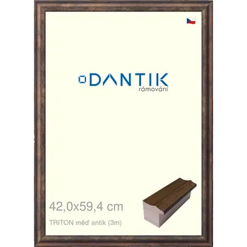 Rám na obraz DANTIK rámeček 42x59,4 | TRITON měď antik (Plexi Čiré) (Vyrobeno s láskou u nás v DANTIKU)