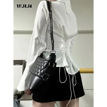 Dámská košile Dámská vypasovaná košile s vázáním Barva: Bílá, Velikost: S