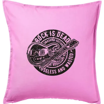 Polštář Rock Is Dead 1 - Polštář 50x50 - 50x50 - Pouze potah ( Růžová )